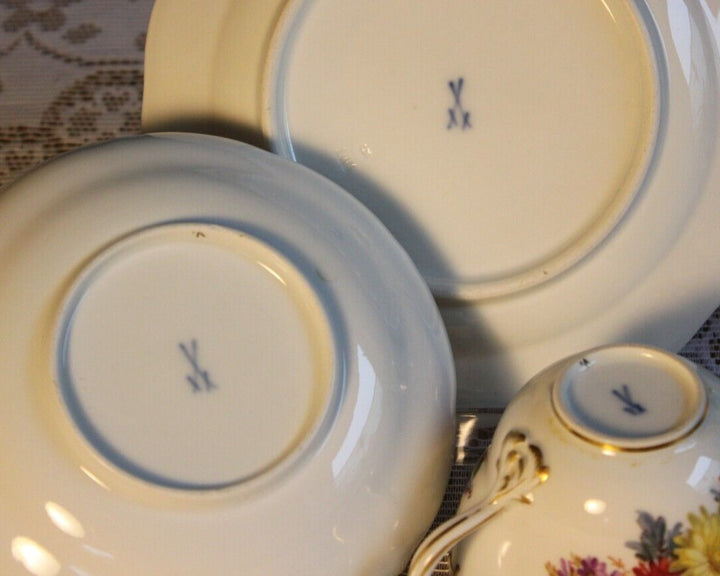 マイセン食器 Aカンテ フラワーブーケのコーヒーカップセット 4