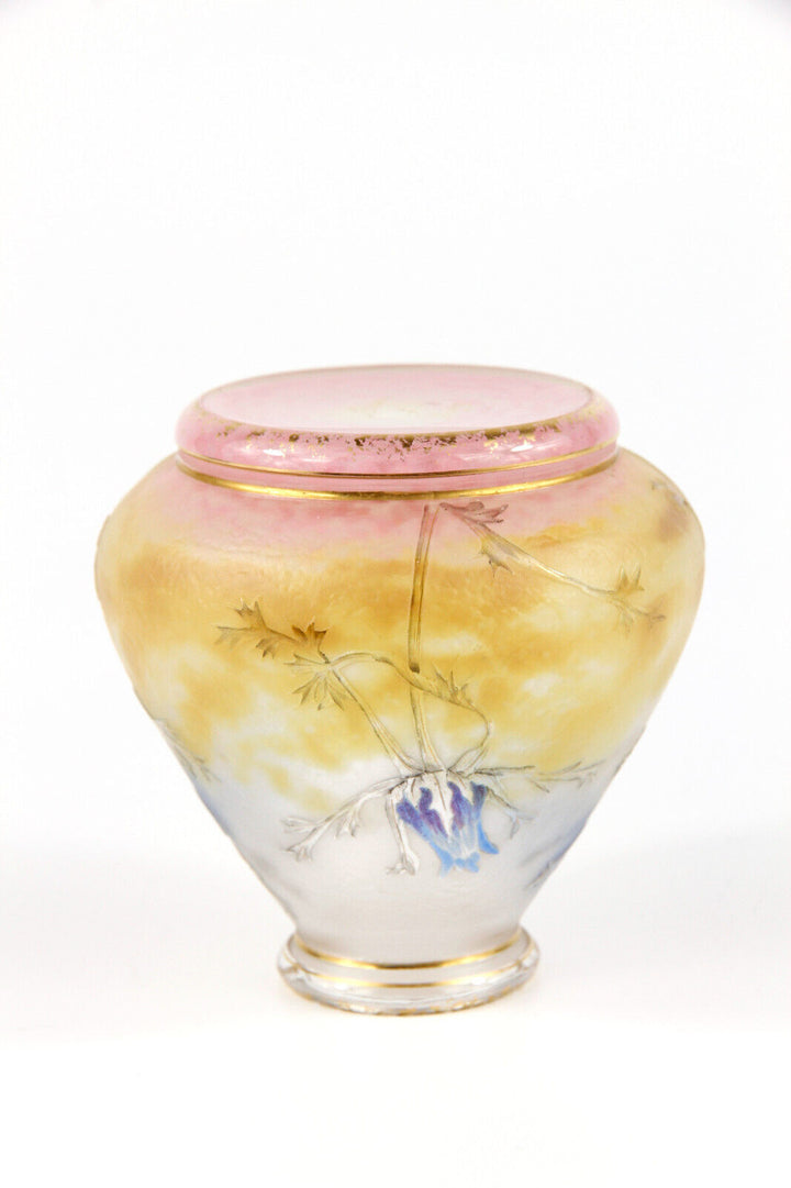 ドームナンシー（ドーム兄弟）アザミの花が描かれた金彩の小花瓶