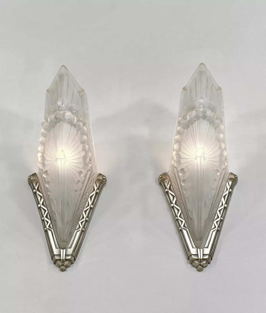 シュナイダー兄弟 フランス製 1930年 アールデコ ウォールランプ（ペア）