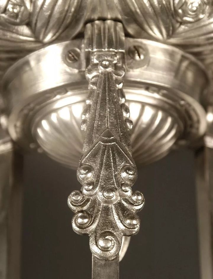 ミューラー兄弟 銀青銅 プレスガラス製 シャンデリア