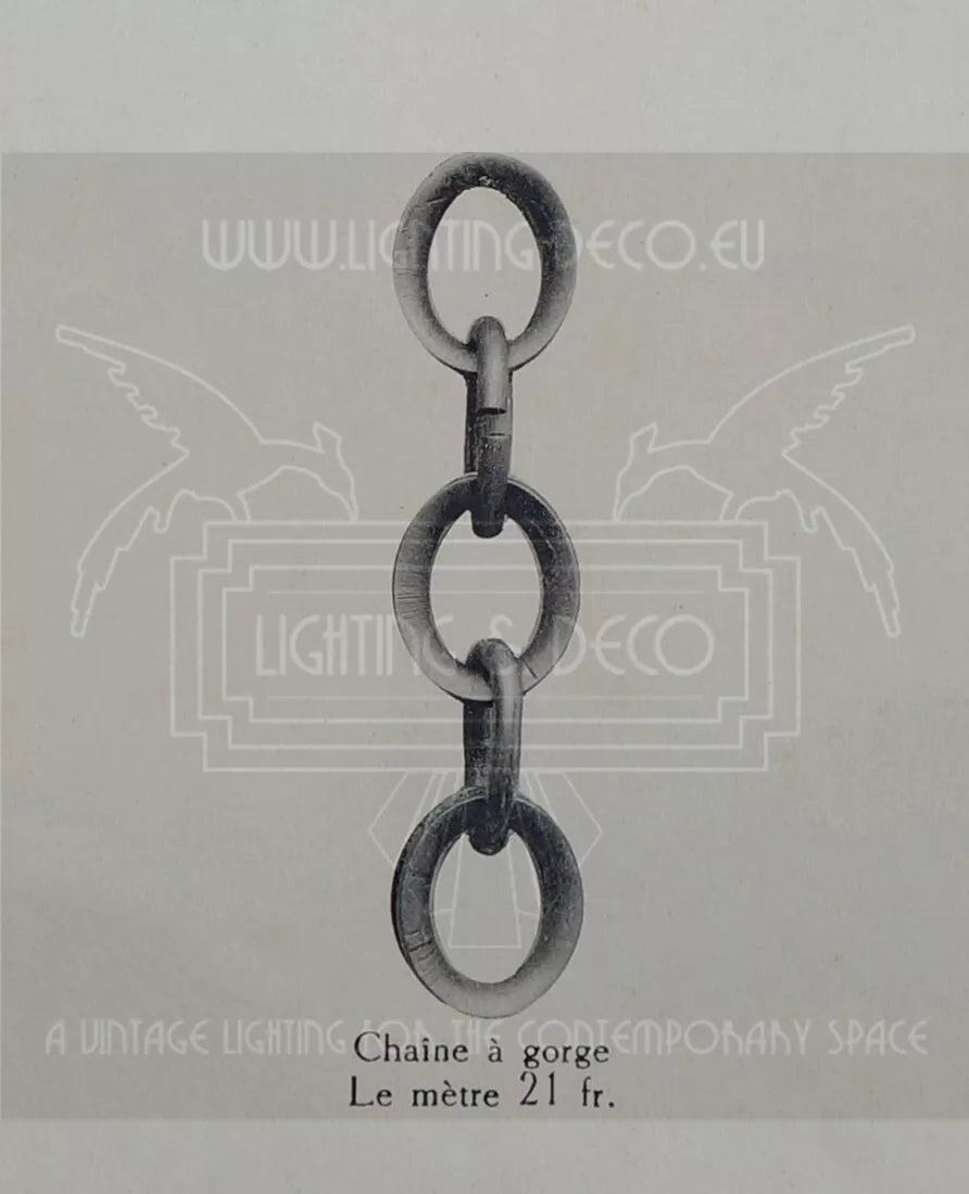 エティエ・ヴァンソン / ハノッツ 銀青銅 & プレスガラス製 アールデコ吊り下げランプ3