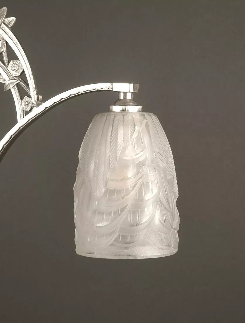 メネディー / シュナイダー 銀青銅 & プレスガラス製 シャンデリア