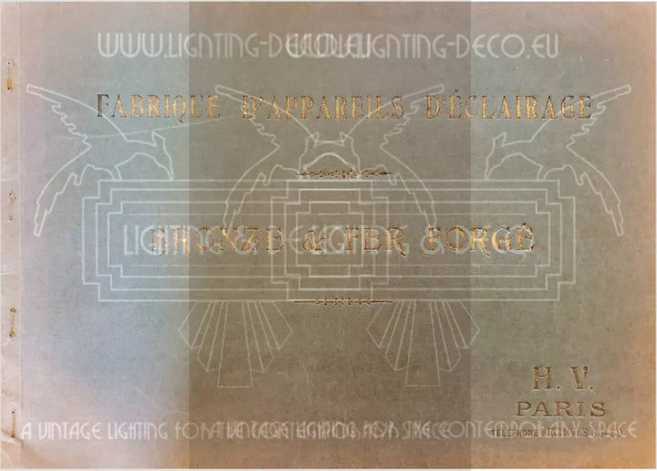 エティエ・ヴァンソン / ハノッツ 銀青銅 & プレスガラス製 アールデコ吊り下げランプ3