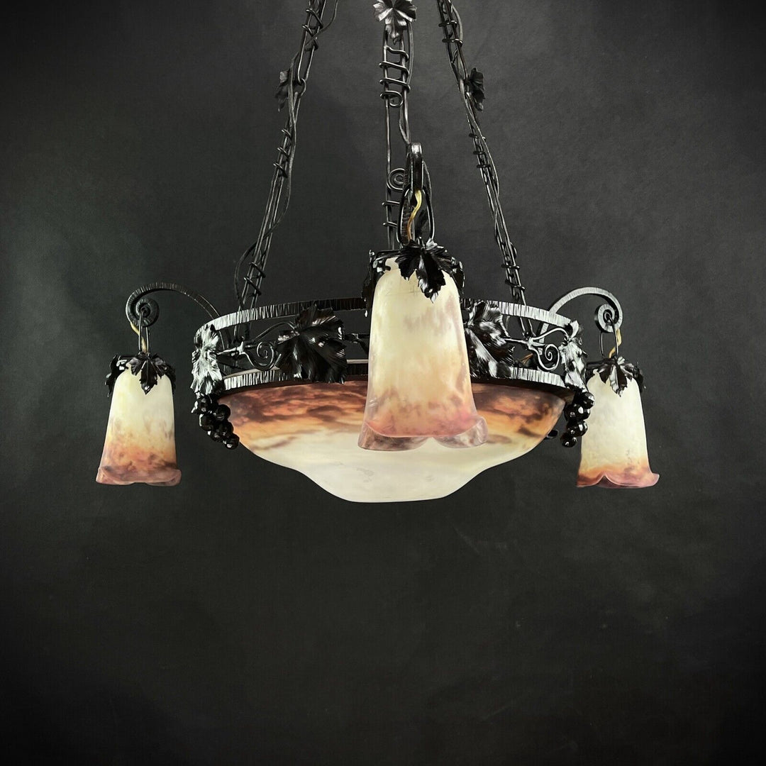 ミューラー兄弟 アールデコ調 シャンデリア 吊りランプ