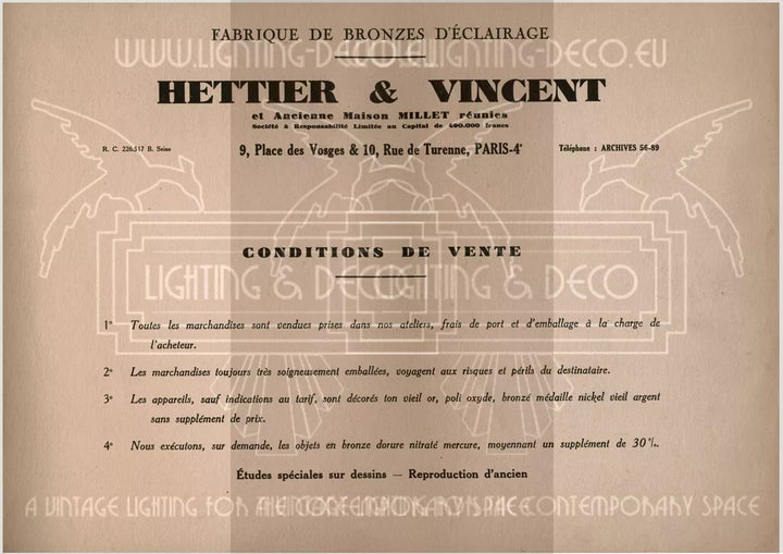 エティエ・ヴァンソン / ハノッツ 銀青銅 & プレスガラス製 アールデコ吊り下げランプ3