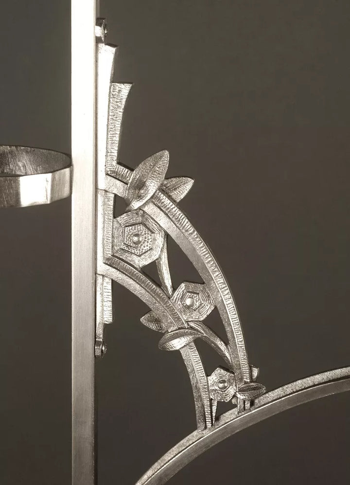 メネディー / シュナイダー 銀青銅 & プレスガラス製 シャンデリア