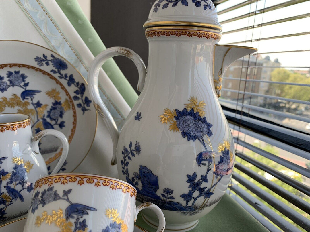 マイセン食器（古マイセン）鳥の絵と牡丹の花のコーヒーカップセット