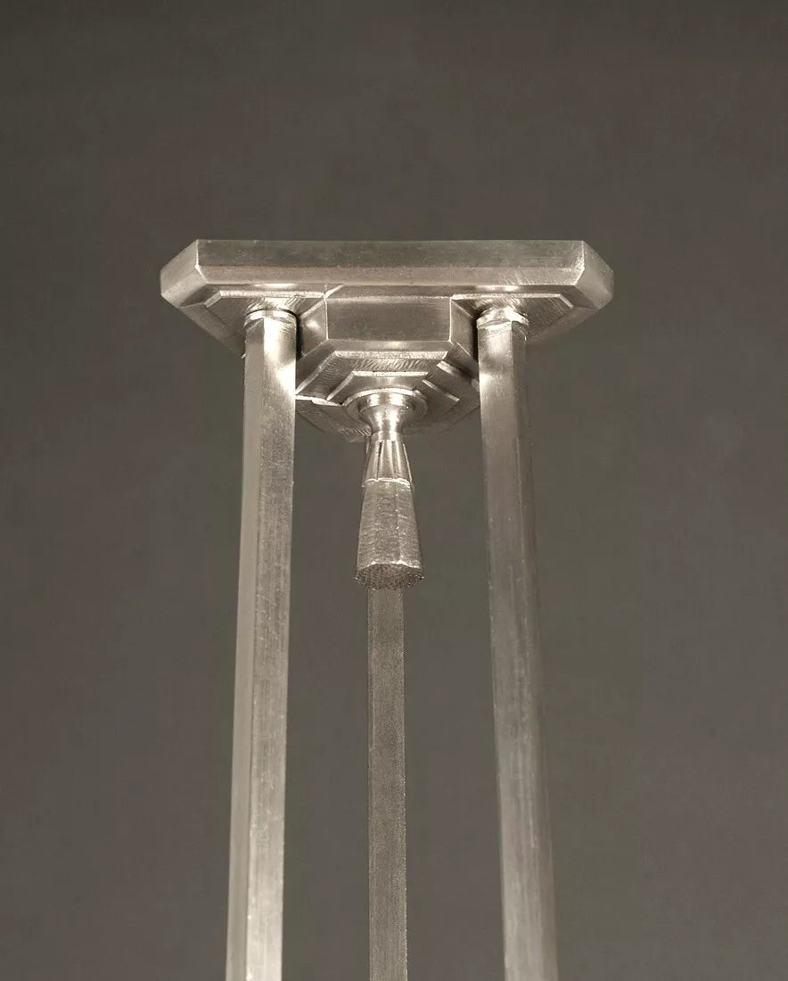 メネディー / シュナイダー 銀青銅 & プレスガラス製 シャンデリア