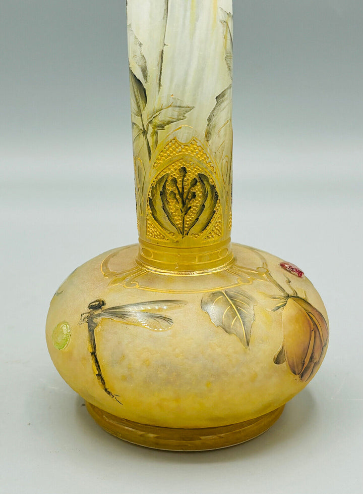 ドーム兄弟（ドームナンシー）バラとトンボが描かれた花瓶