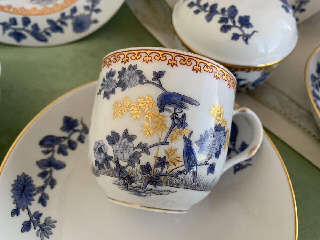 マイセン食器（古マイセン）鳥の絵と牡丹の花のコーヒーカップセット