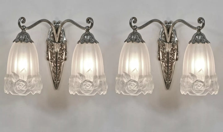 ポール・ジル フランス製 アールデコ ウォールランプ（ペア）