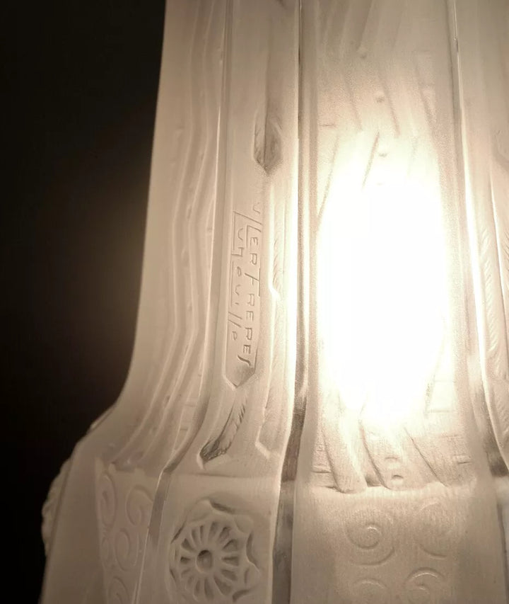 ミューラー兄弟 銀青銅 プレスガラス製 シャンデリア