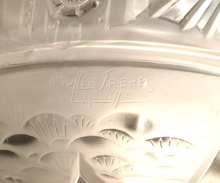 ミューラー兄弟 銀青銅 プレスガラス製 シャンデリア