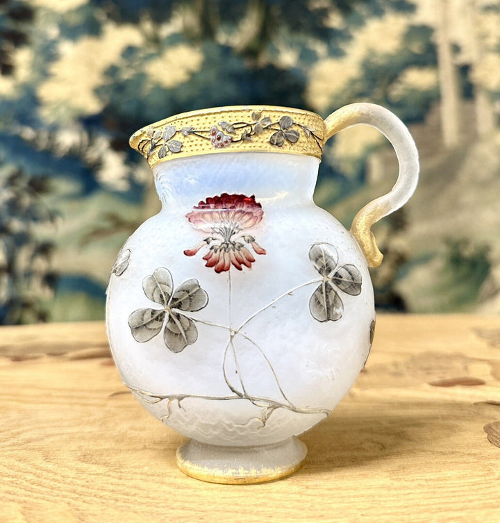 ドーム兄弟（ドームナンシー） 蓮華の花とクローバーの水差し　アールヌーボー時代