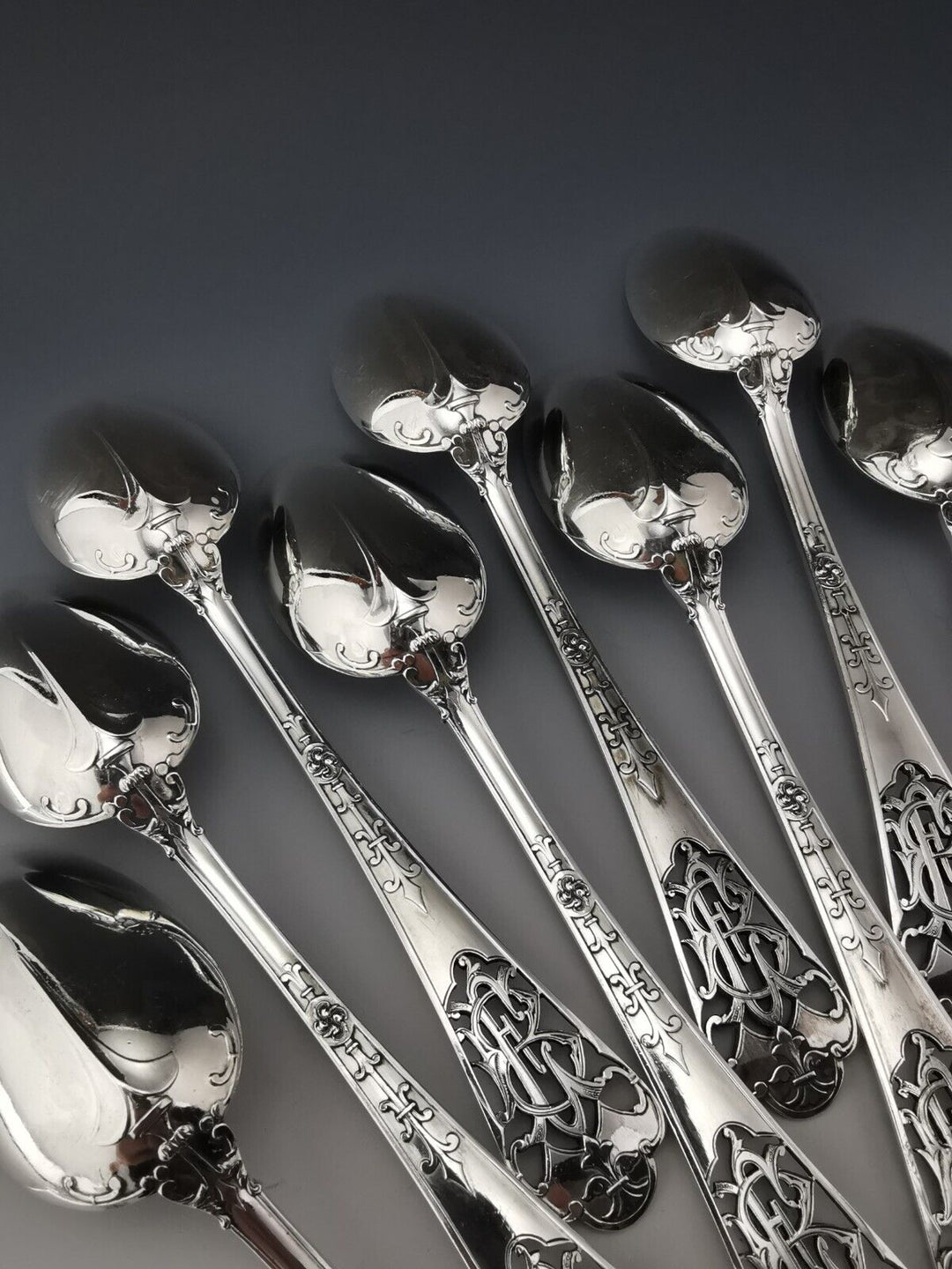 ピュイフォルカ　テーブルスプーン6本セット フェール・ド・ランス モデル