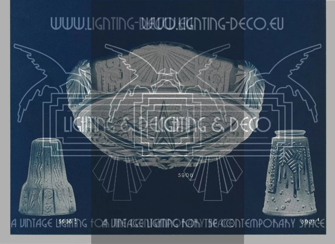 ミューラー兄弟 銀青銅 プレスガラス製 シャンデリア