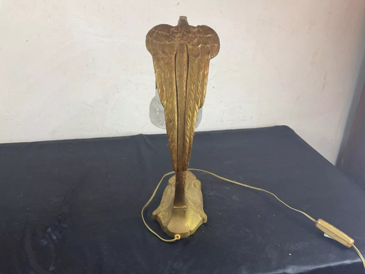 ミューラー兄弟&チャールズランク チューリップ型のシェードの鷲のブロンズ製アンティークテーブルランプ