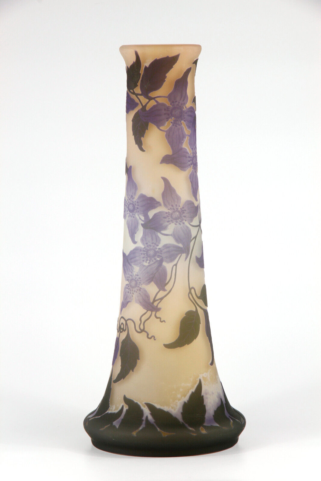 エミールガレ クレマチスの花が描かれた花瓶 アールヌーボー期の作品
