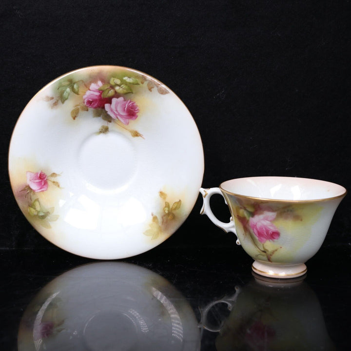 ロイヤルウースター 薔薇が描かれたティーカップ＆ソーサー ローズ 1920年頃
