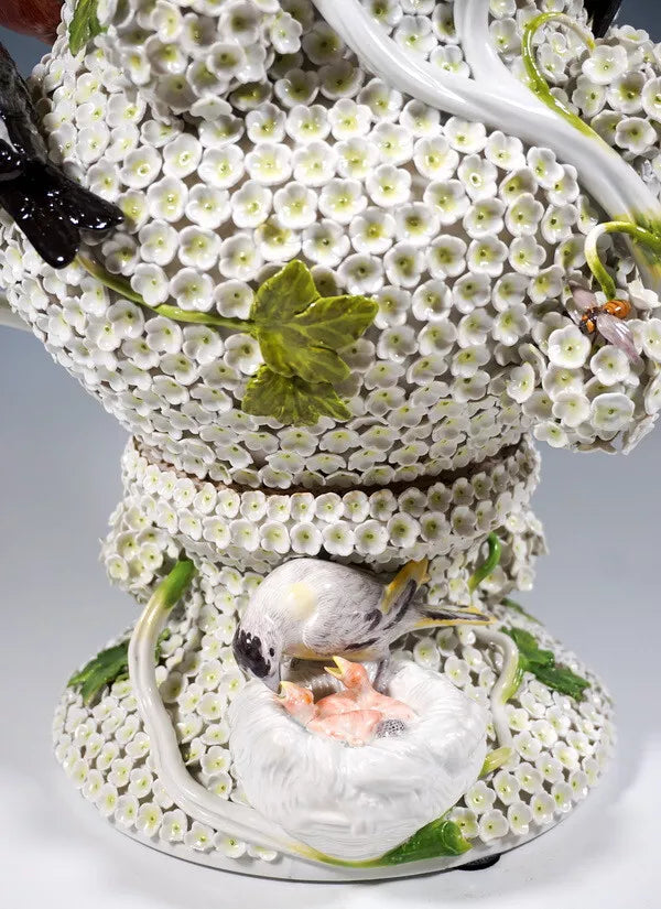 マイセン アートコレクション スノードーム 雪の花装飾の大型豪華花瓶