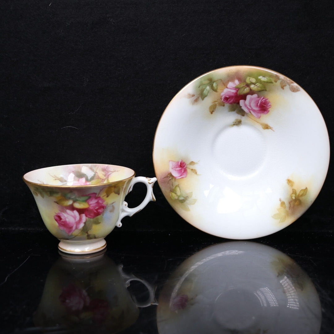 ロイヤルウースター 薔薇が描かれたティーカップ＆ソーサー ローズ 1920年頃