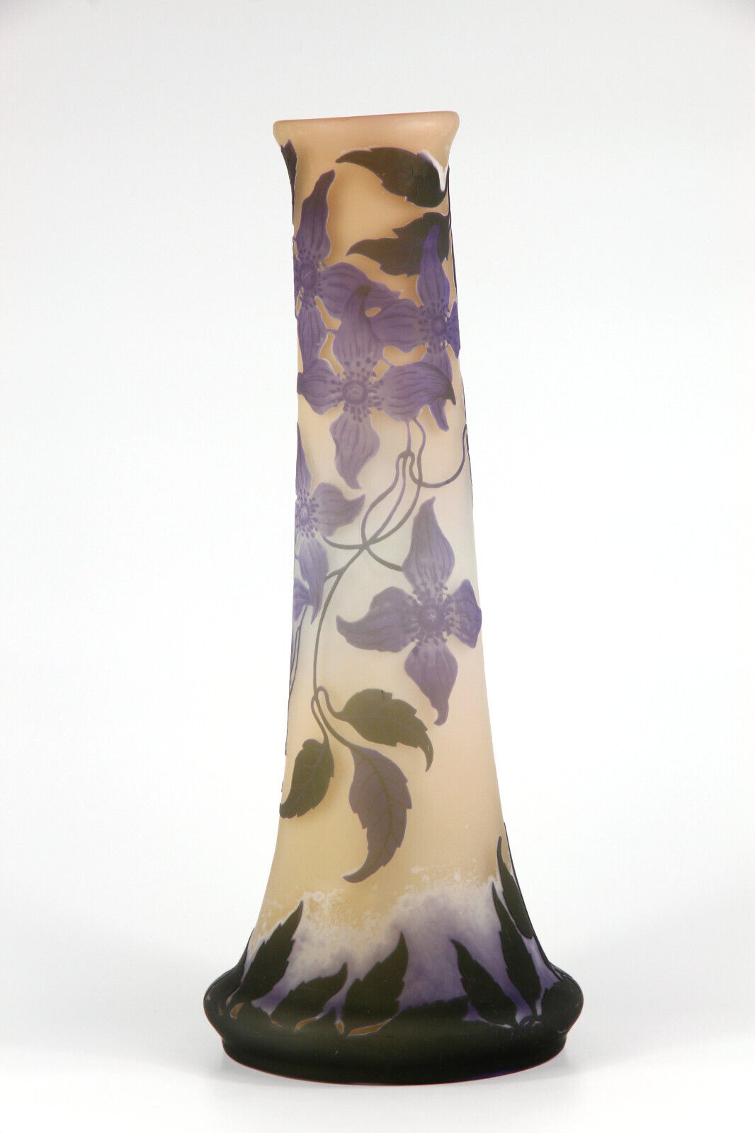 エミールガレ クレマチスの花が描かれた花瓶 アールヌーボー期の作品