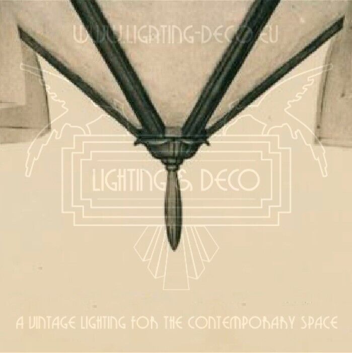 レオン・ユゲ、ドゥゲ アールデコ調シャンデリア シルバーメッキブロンズと型押しガラスのペンダントライト