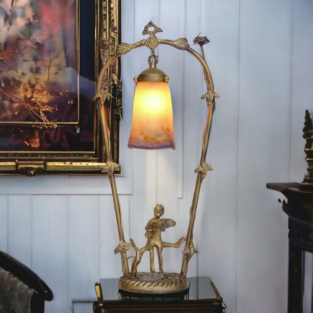 ミューラー兄弟 アールヌーボー調テーブルランプ「フィドラーズ・ガーデン」