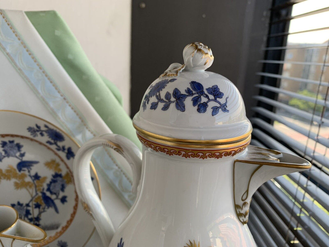 マイセン食器（古マイセン）鳥の絵と牡丹の花のコーヒーカップセット