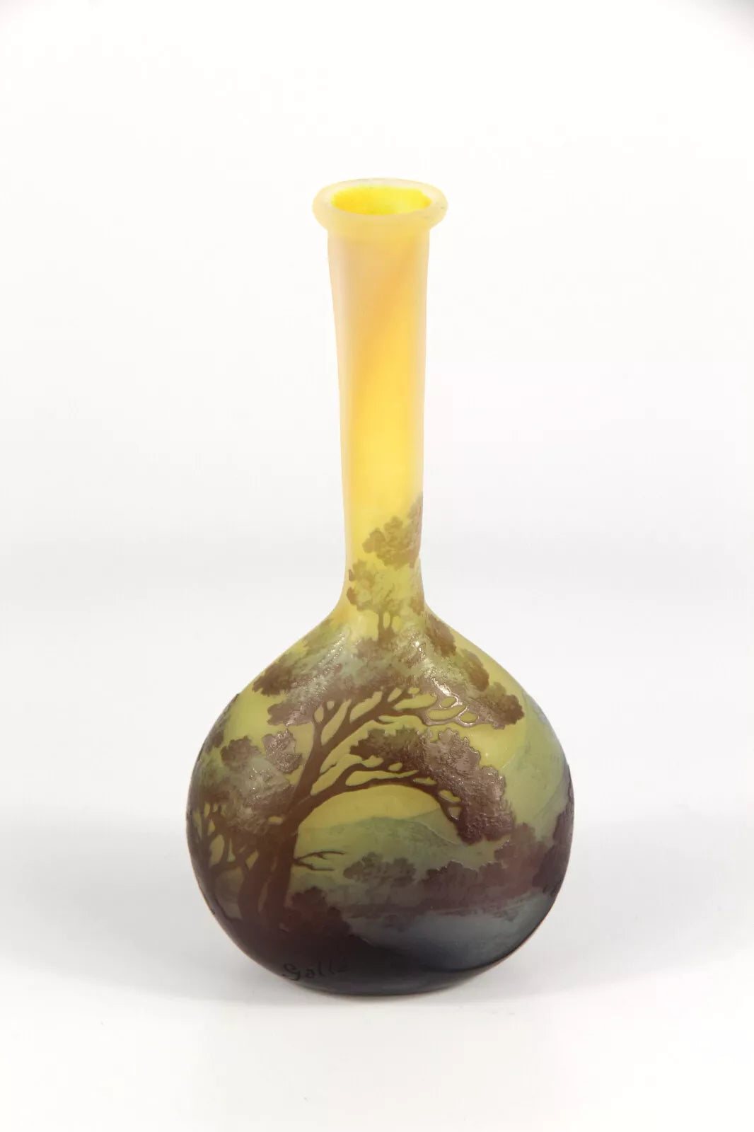 エミールガレ アルプスの湖畔風景が描かれた花瓶 – アンティーク