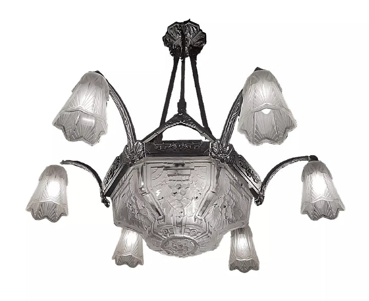 ミューラー兄弟 フランス製アールデコ調シャンデリア