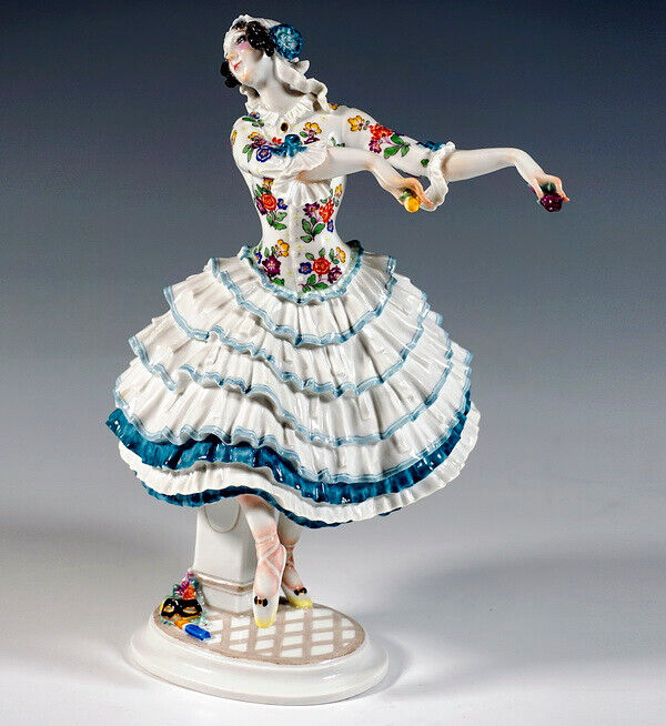 マイセン人形「フィギュア」 キアリーナダンサー ロシアバレエ「カーニバル」より シューリッヒ作