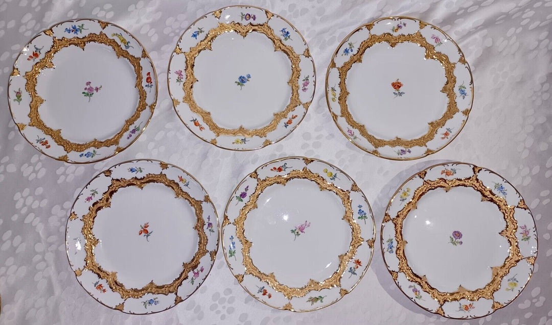 マイセン　Bフォーム食器セット  華麗な花が描かれたコーヒーセット 21点 ホワイト 1934年頃