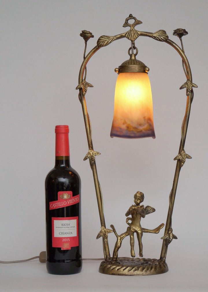 ミューラー兄弟 アールヌーボー調テーブルランプ「フィドラーズ・ガーデン」