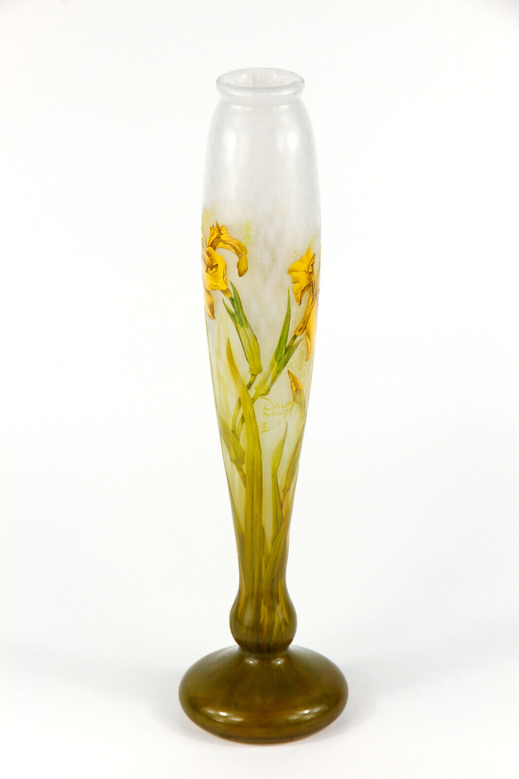 ドーム兄弟（ドームナンシー） アイリスの花が描かれた花瓶 アールヌーボー時代 1910年頃の作品
