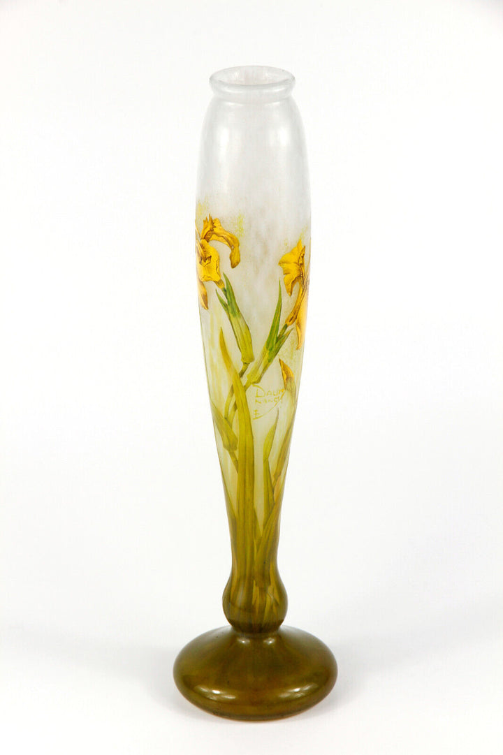 ドーム兄弟（ドームナンシー） アイリスの花が描かれた花瓶 アールヌーボー時代 1910年頃の作品