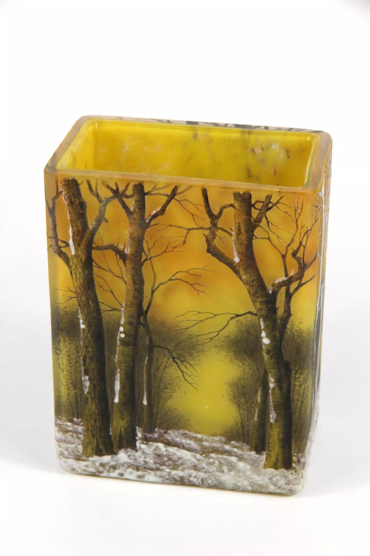 ドーム兄弟（ドームナンシー） 冬景色が描かれた花瓶