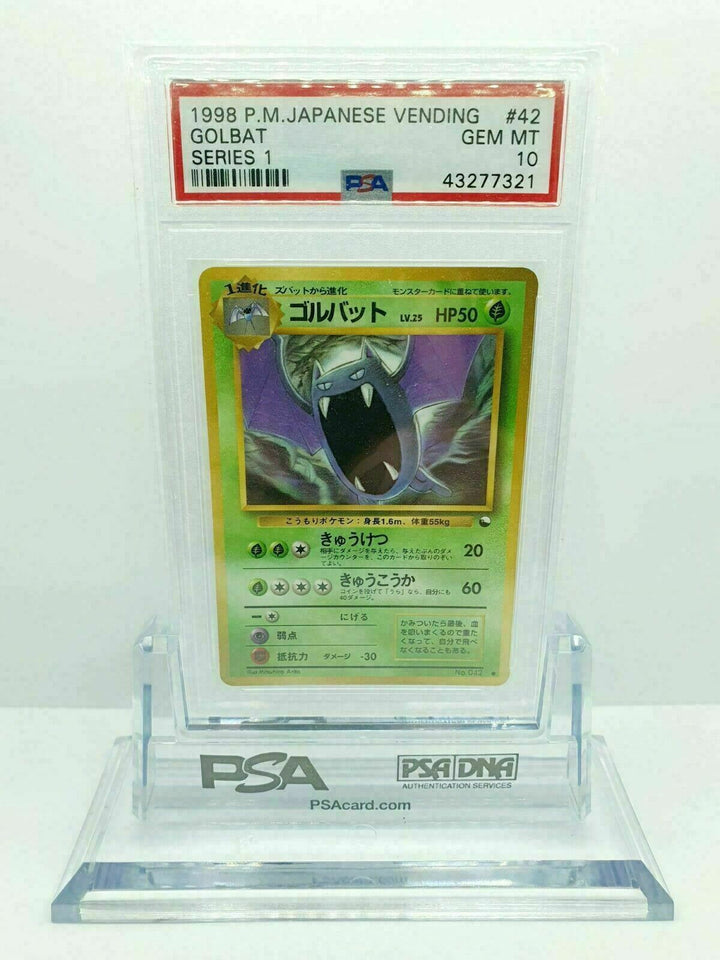 PSA 10 GEM-MT Pokemon 1998 Japanese Vending Series 1 GOLBAT #42