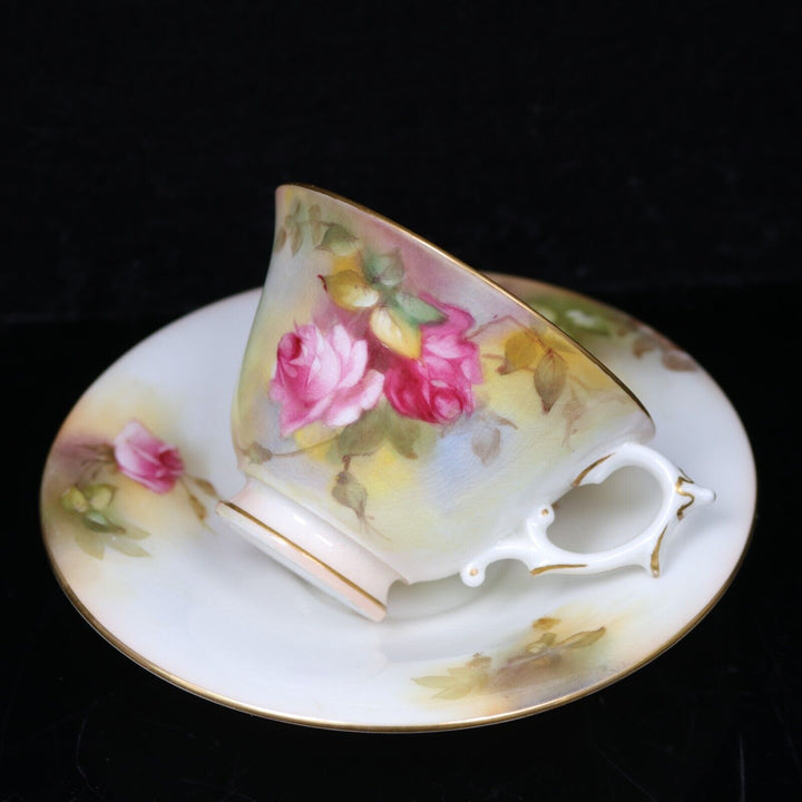 ロイヤルウースター 薔薇が描かれたティーカップ＆ソーサー ローズ 1920年頃