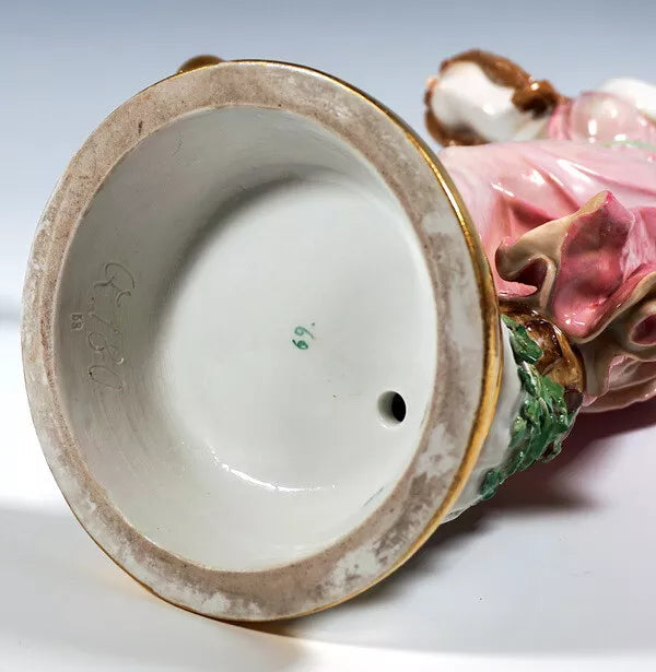 マイセン人形 フィギュリン「ピンクのドレスのボールプレーヤー