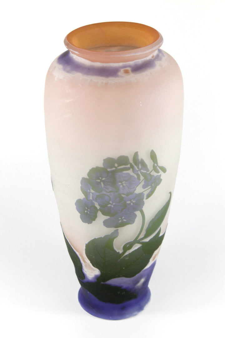 エミールガレ 紫陽花の花の花瓶 アールヌーヴォー時代のガラス作品