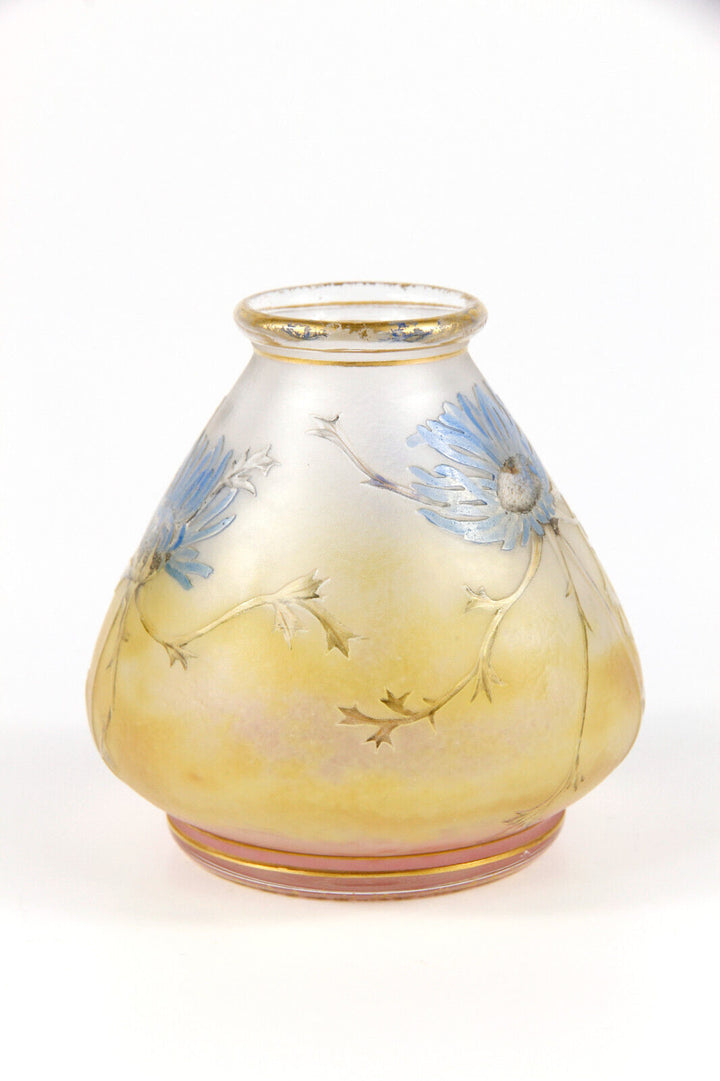ドームナンシー（ドーム兄弟）アザミの花が描かれた金彩の小花瓶