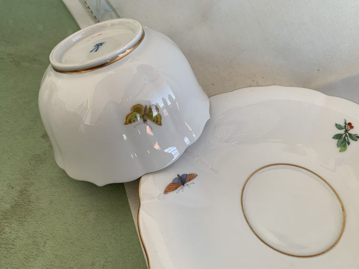 マイセン 鳥と虫が描かれたティーカップ&ソーサー5 – アンティーク