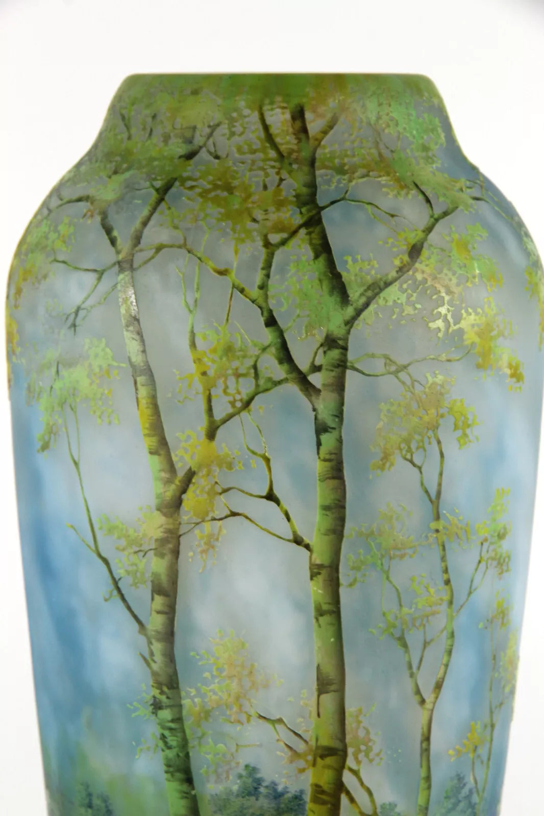 ドーム兄弟（ドームナンシー）山脈と川の風景が描かれた花瓶