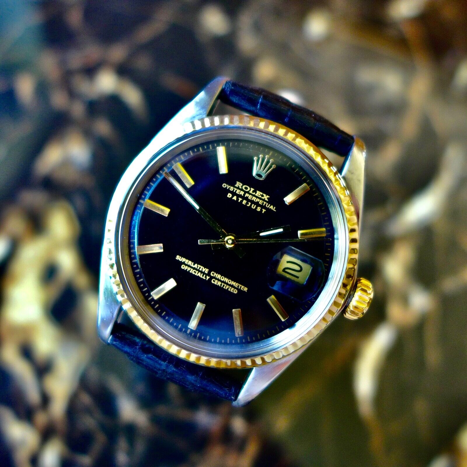 ROLEX デイトジャスト Ref.1601 ブラック アンティーク品 メンズ 腕時計