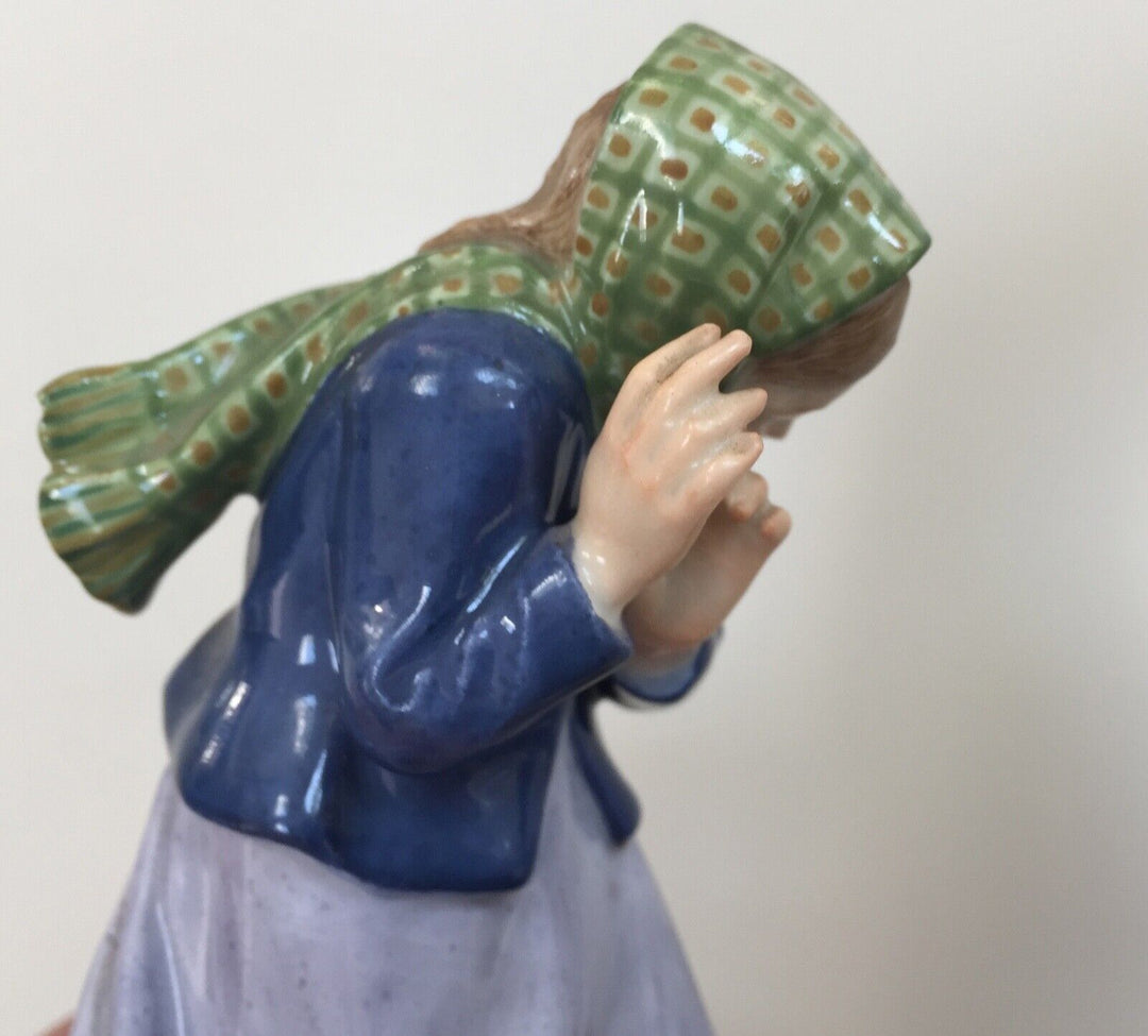 マイセン人形 ペア 雪玉を持つ少年少女 アルフレッド・ケーニッヒ  アールヌーヴォー 1910年頃