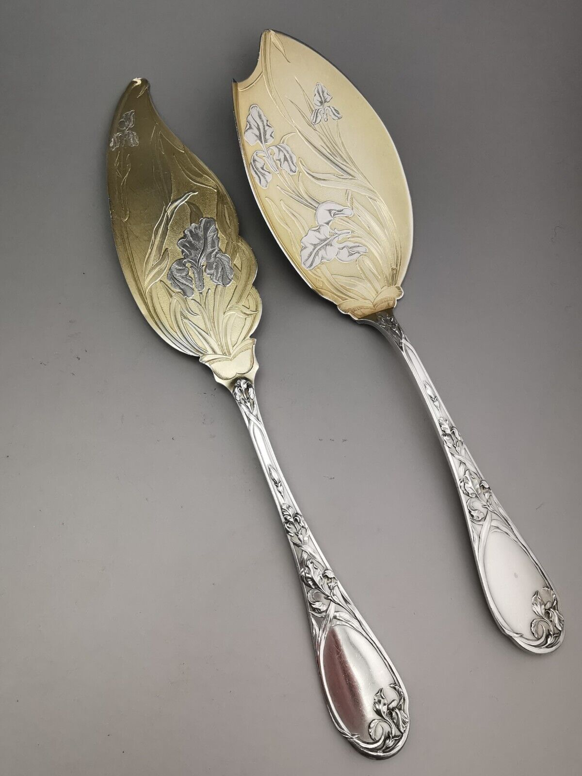 ピュイフォルカアイスクリームスプーンセット純銀ヴェルメイユ