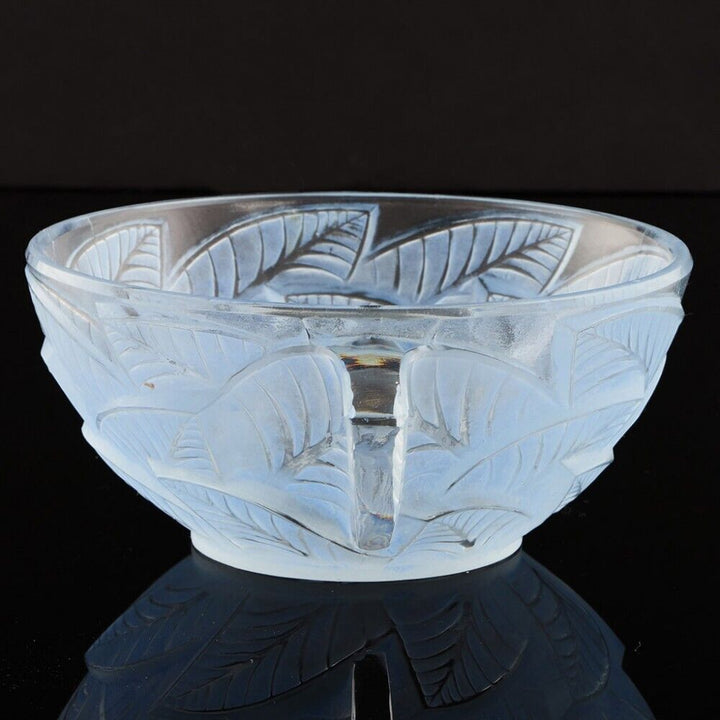 ルネ・ラリック ブルー ステンド オルモー柄 アイスクリームカップ 4点 1931年デザイン