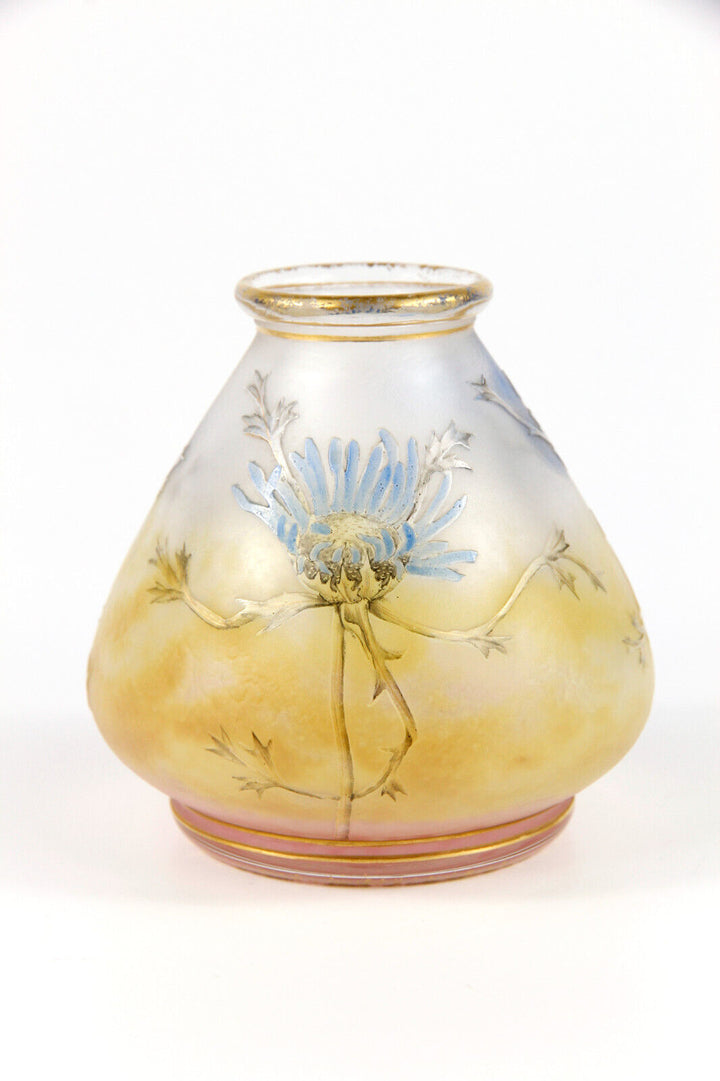 ドームナンシー（ドーム兄弟）アザミの花が描かれた金彩の小花瓶