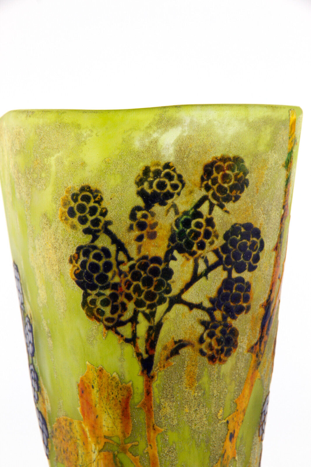 ドーム兄弟（ドームナンシー）ブラックベリーが描かれた花瓶 アール